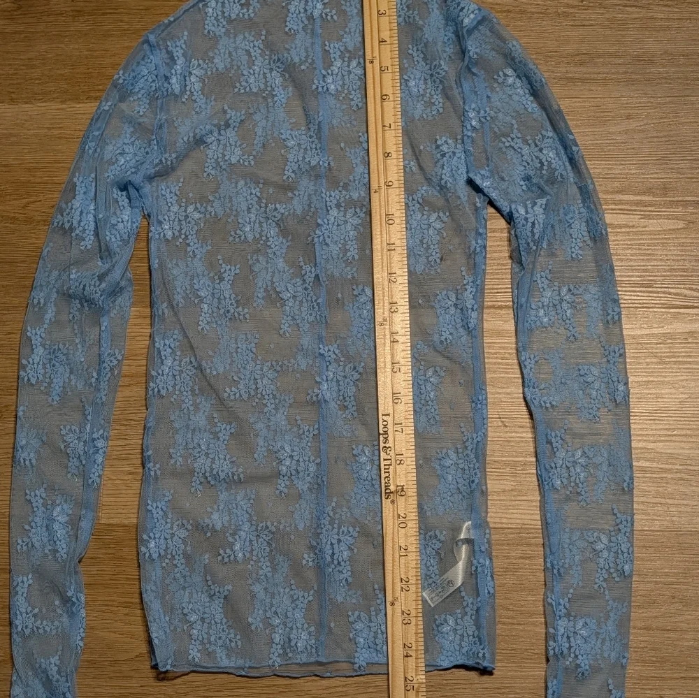 Free People NWOT Luxy Lady Lace Layering Top in Blue Bell sz XS & SML - Picture 8 of 14